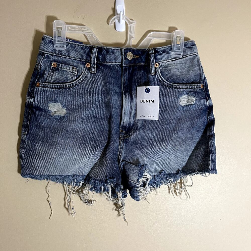 New Look Highrise Denim Mom Shorts Size 6